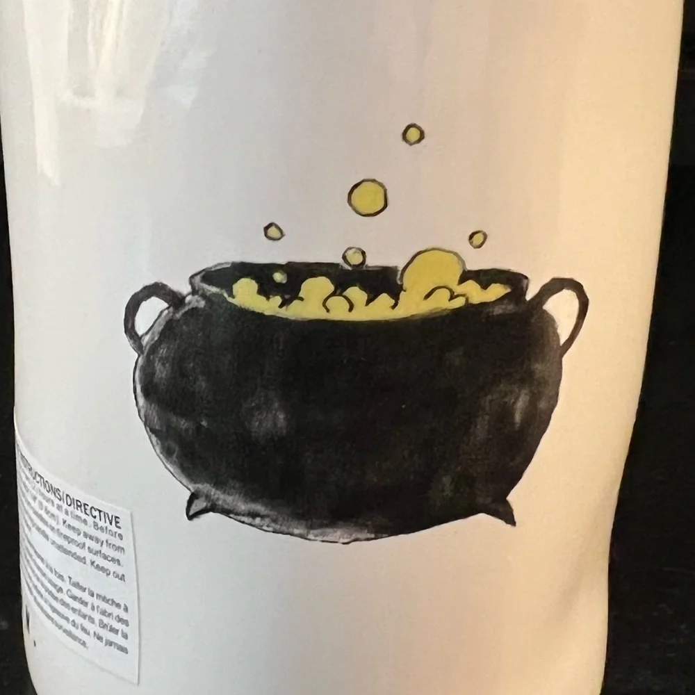 New Rae Dunn WITCH'S BREW Scented Candle Halloween Cauldron Pumpkin Ivory Black - Picture 7 of 8